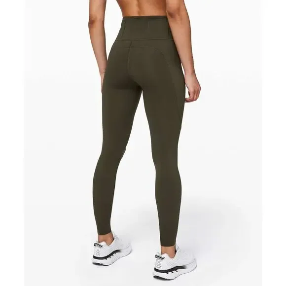 LULULEMON Women's Fast and Free Tight 31" Non-Reflective Size 8 In Dark Olive - Picture 6 of 11